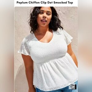 Torrid Ivory Smocked Peplum Blouse